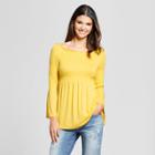 Women's Long Bell Sleeve Off The Shoulder Smocked Blouse- Alison Andrews Yellow