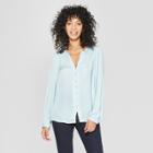 Women's Long Sleeve Satin Blouse - A New Day
