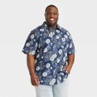 Men's Big & Tall Short Sleeve Button-down Shirt - Goodfellow & Co Navy Blue