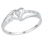 Target 1/20 Ct. T.w. Round Diamond Prong Set Heart Ring In Sterling Silver (7.5), Girl's, White