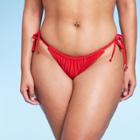 Women's Side-tie Adjustable Coverage Bikini Bottom - Wild Fable Red