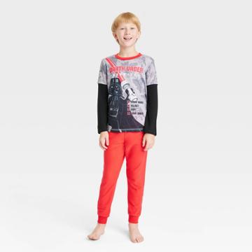 Boys' Lego Star Wars Darth Vader 2pc Pajama Set - Black/red/gray