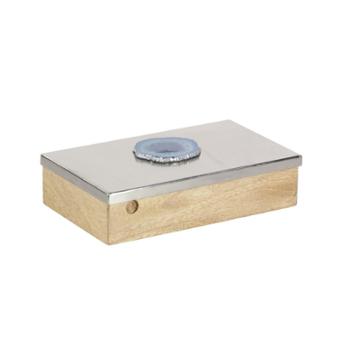 Olivia & May Jewelry Box Gemstone - Silver - Olivia &
