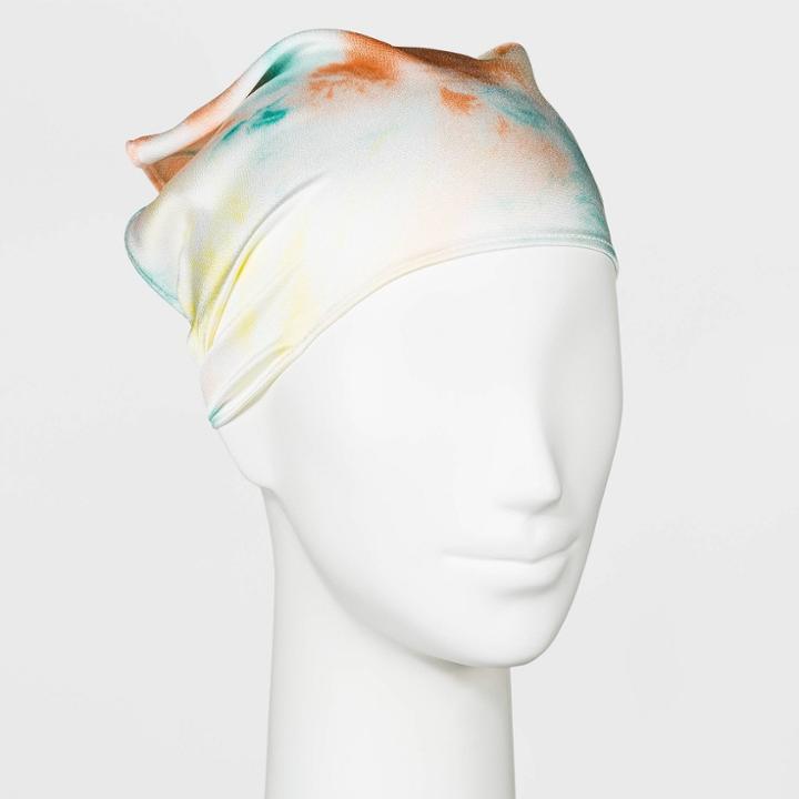 Tie-dye Printed Satin Headscarf - Wild Fable