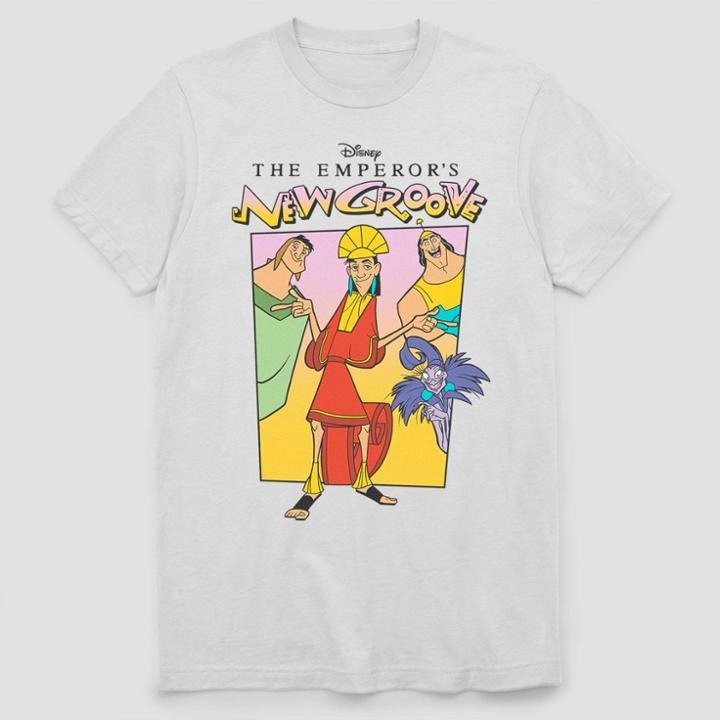 Men's Disney Emperor's New Grove Cast Poster Short Sleeve Graphic T-shirt - White