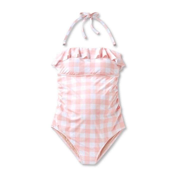 Bandeau One Piece Maternity Swimsuit - Isabel Maternity By Ingrid & Isabel Gingham