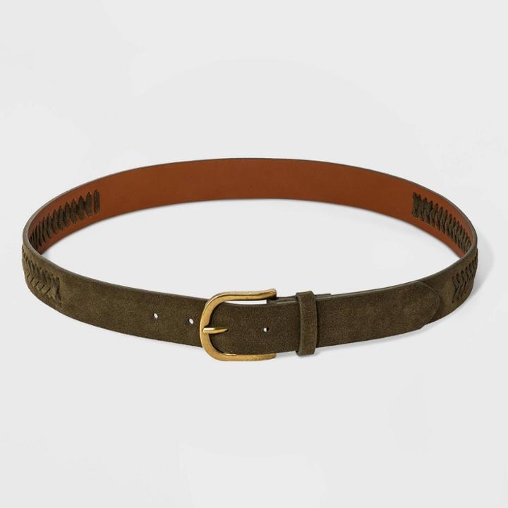 Target Women's Dark Olive Sueded Lacing Belt - Universal Thread Olive