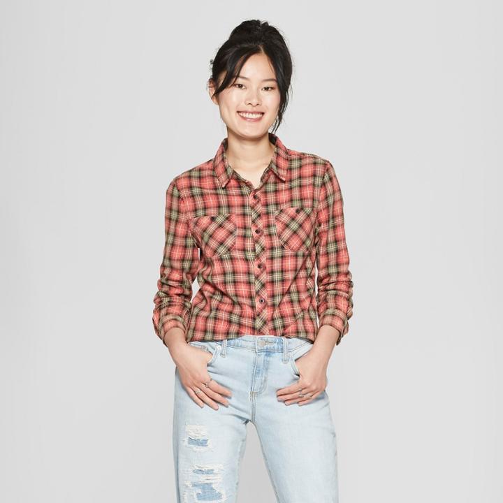 Junk Food Women's Long Sleeve Button Down Flannel