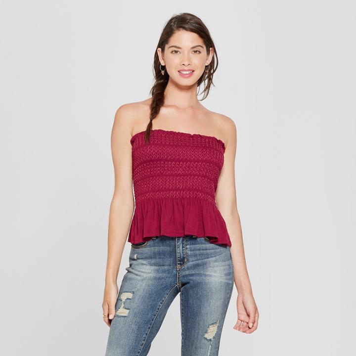 Women's Smocked Tube Top - Xhilaration Purple Potion
