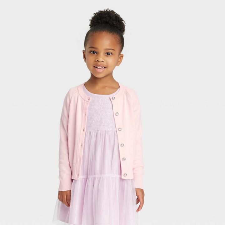 Toddler Girls' Raglan Cardigan - Cat & Jack Pink