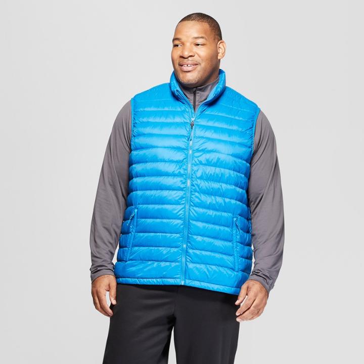 Men's Big & Tall Lightweight Puffer Vest - C9 Champion Deep Hotline Blue Xxxl