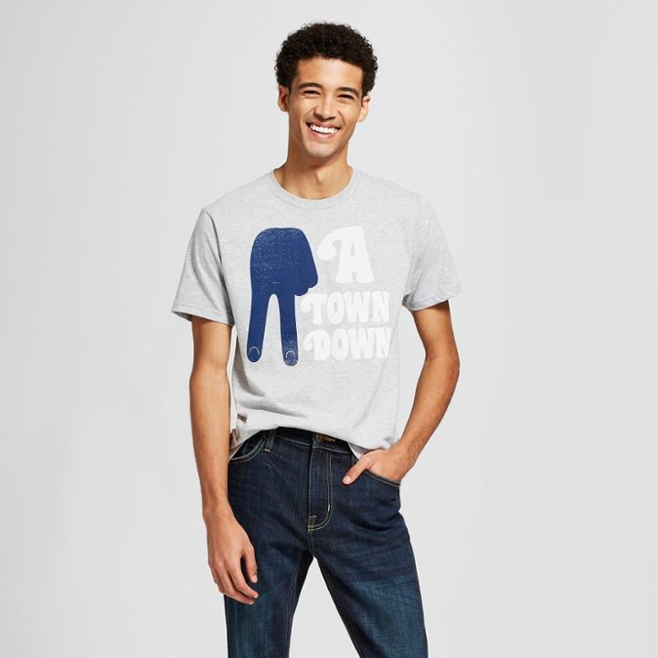 Men's Short Sleeve A Town Down Graphic T-shirt - Awake Gray