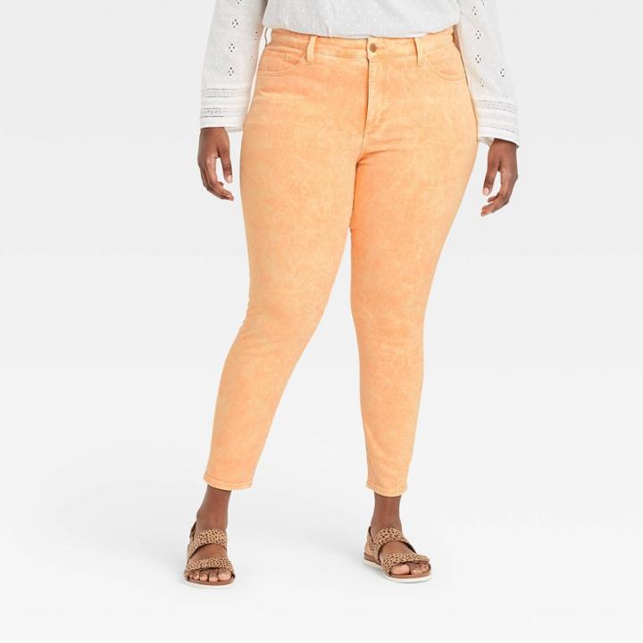 Women's Plus Size High-rise Skinny Jeans - Universal Thread Orange
