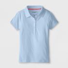 Eddie Bauer Girls' Stretch Knit Polo Light Blue 14,