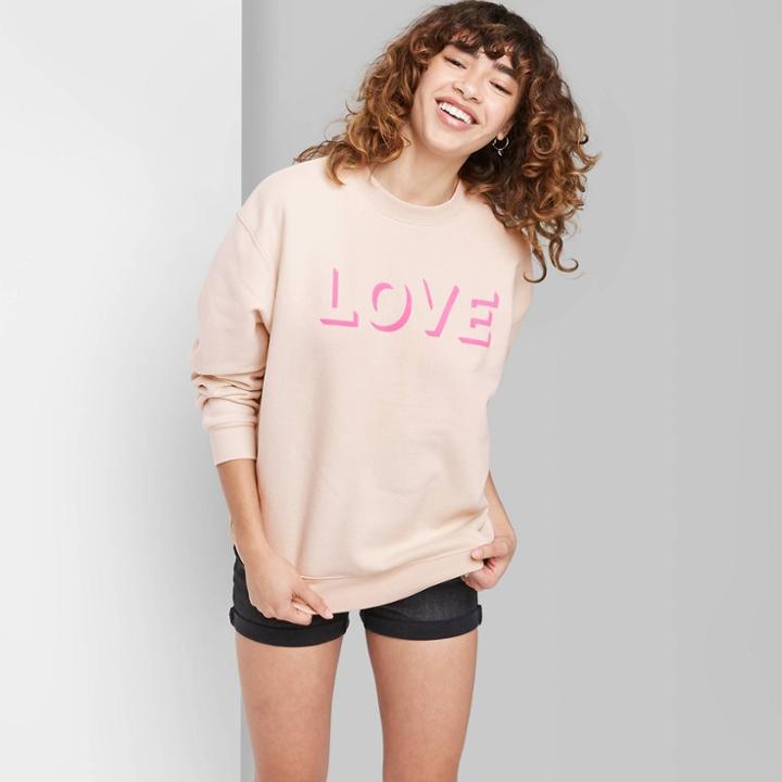 Women's Oversized Sweatshirt - Wild Fable Beige