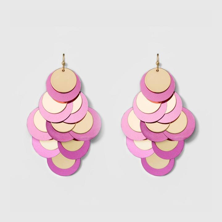 Coins And Discs Earrings - A New Day Gold/pink
