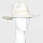 Women's Straw Wide Brim Fedora Hats - Universal Thread White One Size, Women's, Beige