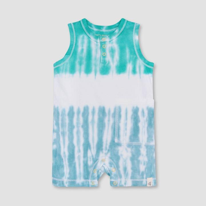 Burt's Bees Baby Boys' Tri Dip-dye Henley Romper - Blue