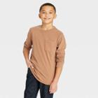 Boys' Long Sleeve Washed T-shirt - Cat & Jack Brown