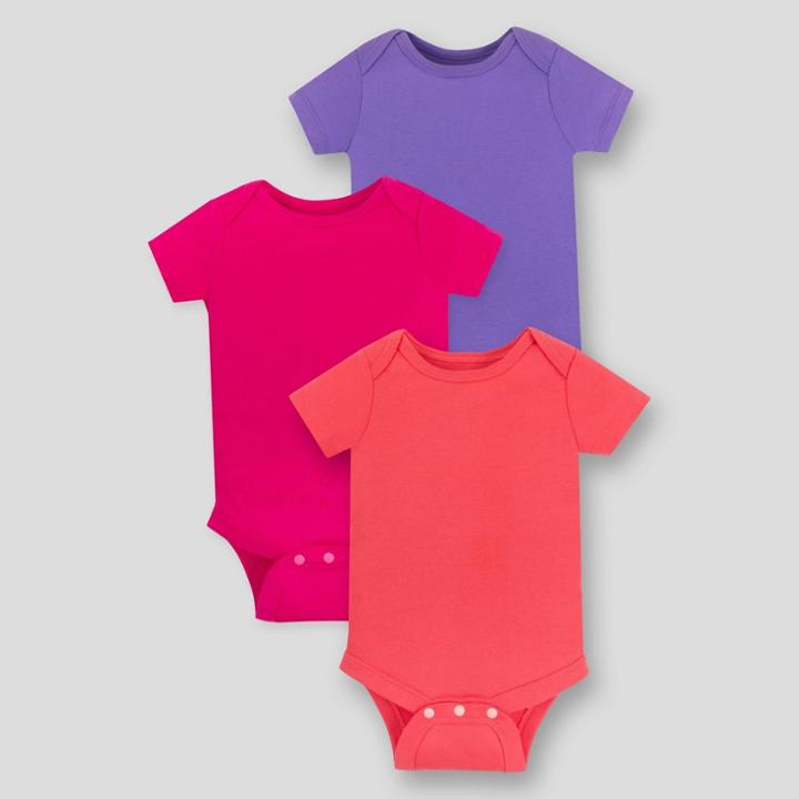 Lamaze Baby Girls' Organic Cotton 3pk Organic Cotton Bodysuit - Pink