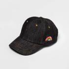 No Brand Pride Embroidered Rainbow Baseball Cap - Black