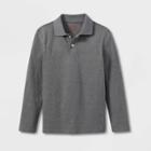 Plusboys' Long Sleeve Interlock Uniform Polo Shirt - Cat & Jack Gray