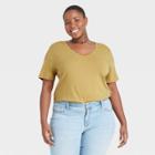 Women's Plus Size V-neck T-shirt - Ava & Viv Green