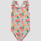 Toddler Girls' Oranges Print Flutter Sleeve One Piece Swimsuit - Just One You Made By Carter's