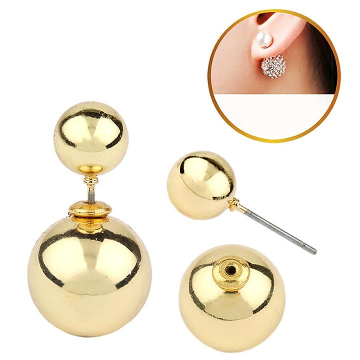 Zirconmania Women's Zirconite Pearl Peekaboo Earring - Gold