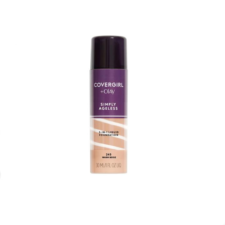 Covergirl + Olay Simply Ageless 3-in-1 Liquid Foundation With Hyaluronic Complex + Vitamin C - 245 Warm Beige