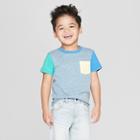 Toddler Boys' Short Sleeve Colorblock T-shirt - Cat & Jack Blue