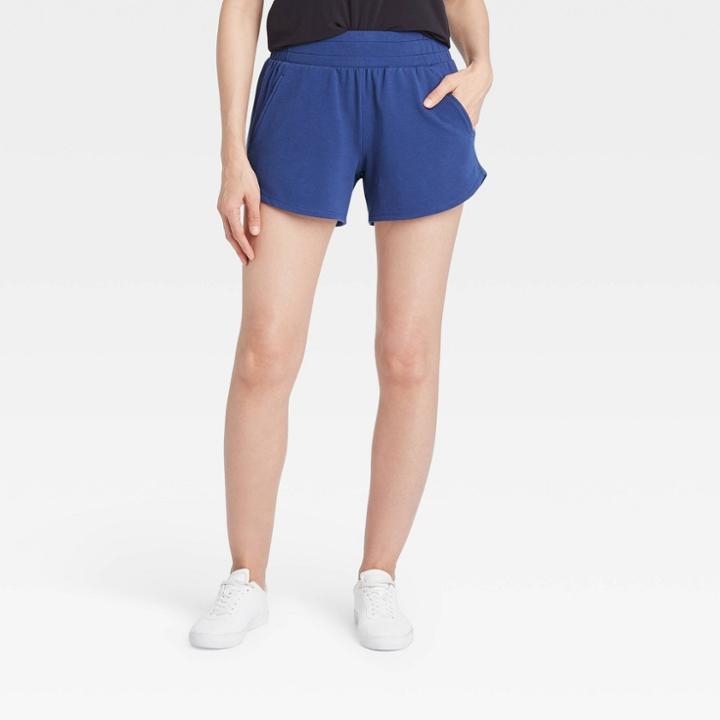 Women's Mid-rise French Terry Shorts 4 - All In Motion Sapphire