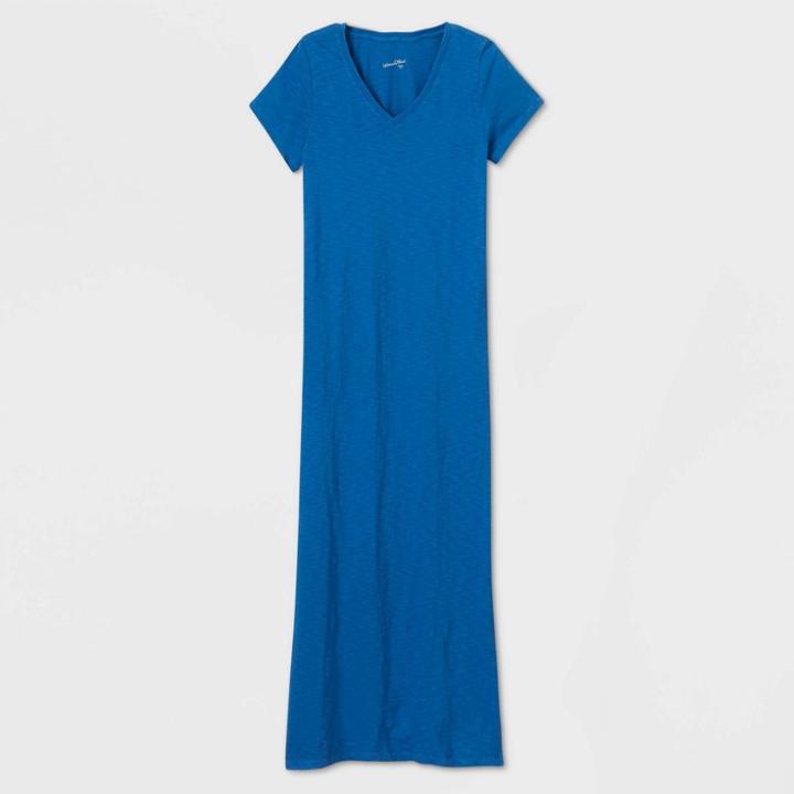 Women's Short Sleeve T-shirt Dress - Universal Thread Blue