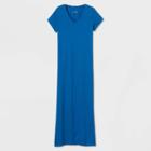 Women's Short Sleeve T-shirt Dress - Universal Thread Blue