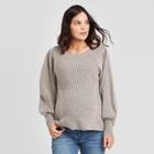 Maternity Long Statement Sleeve Textured Pullover - Isabel Maternity By Ingrid & Isabel Tan Xs, Women's, White
