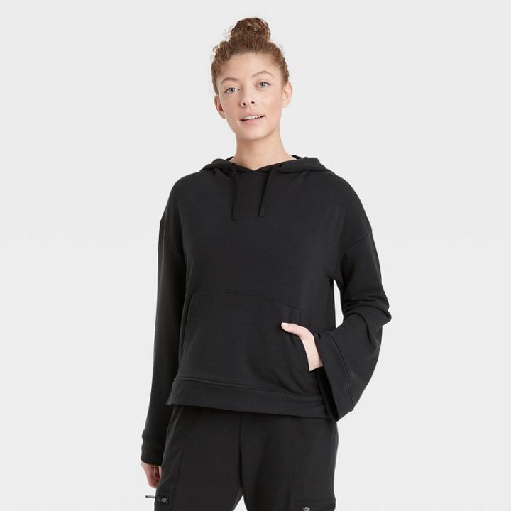 Women's Bell Sleeve Hooded Sweatshirt - All In Motion Black