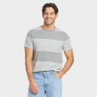 Men's Striped Standard Fit Short Sleeve Crewneck T-shirt - Goodfellow & Co Gray/rugby
