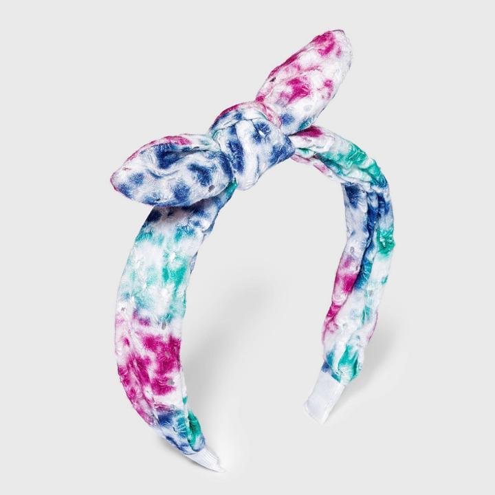 Girls' Tie-dye Eyelet Bow Headband - Cat & Jack Pink