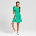 Women's Ponte Scallop Sleeve Dress - A New Day Green