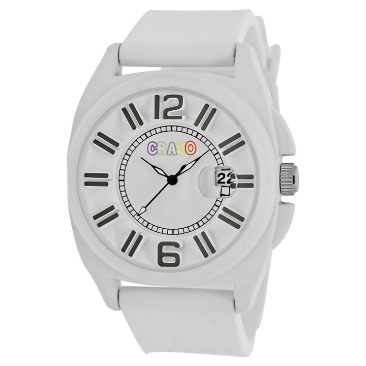 Women's Crayo Sunset Silicone Strap Watch-white, White