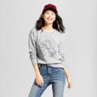 Women's Rose Long Sleeve Graphic Sweatshirt - Zoe+liv (juniors') Gray
