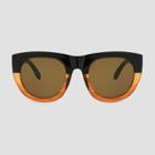 Women's Surf Sunglasses With Brown Solid Lenses - A New Day Black