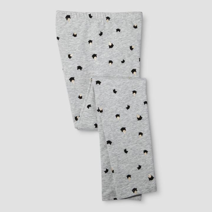 Girls' Favorite Print Leggings - Cat & Jack Heather Gray Party Cat