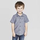 Toddler Boys' Poplin Star Print Button-down Shirt - Cat & Jack Blue