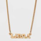 Zodiac Libra Pendant Necklace - Wild Fable Gold