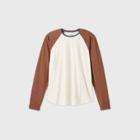 Men's Tall Standard Fit Long Sleeve Baseball T-shirt - Goodfellow & Co Brown