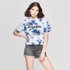 Women's Short Sleeve Los Angeles Cropped Graphic T-shirt - Mighty Fine (juniors') - Blue