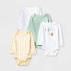 Baby Boys' 4pk Long Sleeve Bodysuit - Cloud Island Mint/yellow/white Newborn