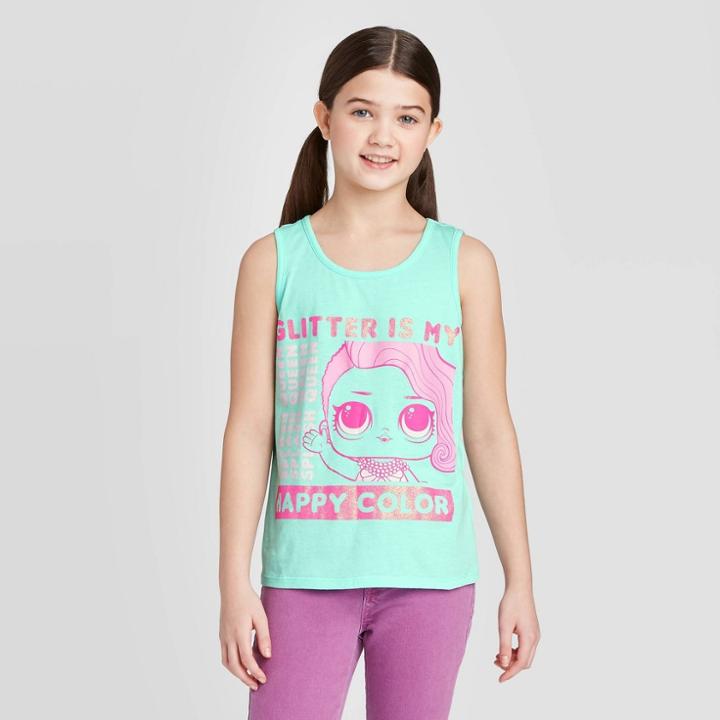 Girls' L.o.l. Surprise! Splash Queen Tank Top - Green