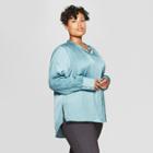 Women's Plus Size Long Sleeve Button-up Blouse - Prologue Blue